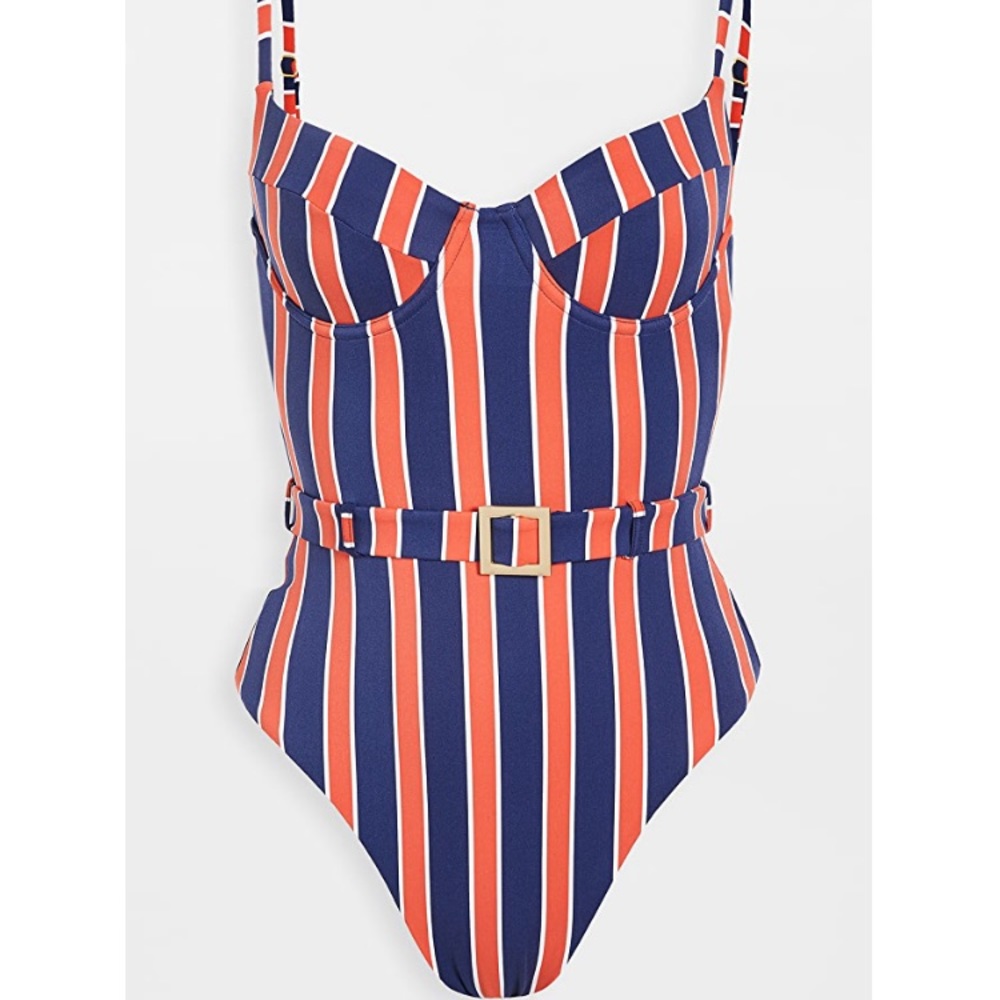 WeWoreWhat Danielle in Navy Ribbon Stripe, S